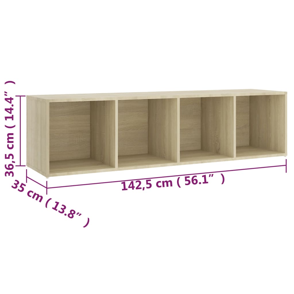vidaXL TV Cabinets 2 pcs Sonoma Oak 56.1"x13.8"x14.4" Chipboard