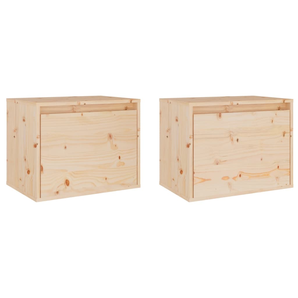 vidaXL Wall Cabinets 2 pcs 17.7"x11.8"x13.8" Solid Wood Pine