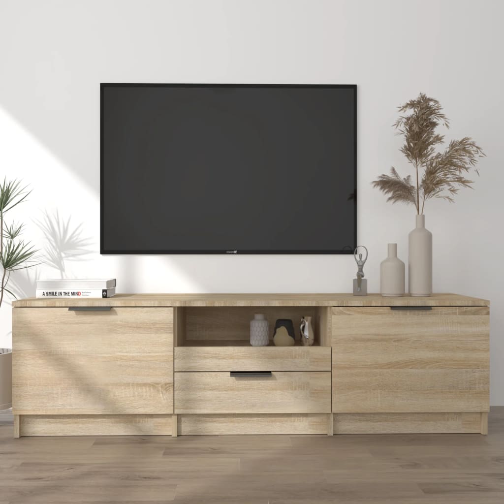 vidaXL TV Cabinet Sonoma Oak 55.1"x13.8"x15.7" Engineered Wood