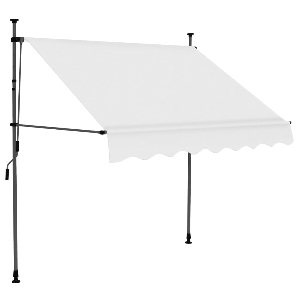 vidaXL Manual Retractable Awning with LED 59.1" Cream