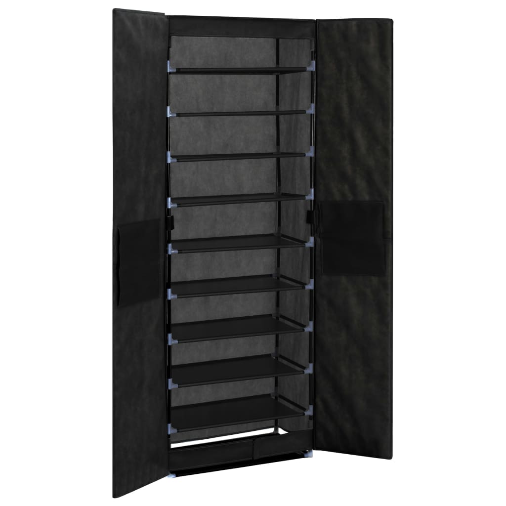 vidaXL Shoe Cabinet Black 23.6"x11.8"x65.4" Fabric