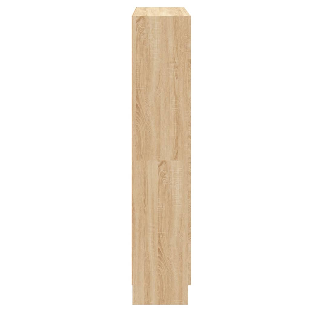 vidaXL Book Cabinet Sonoma Oak 32.5"x12"x59.1" Engineered Wood