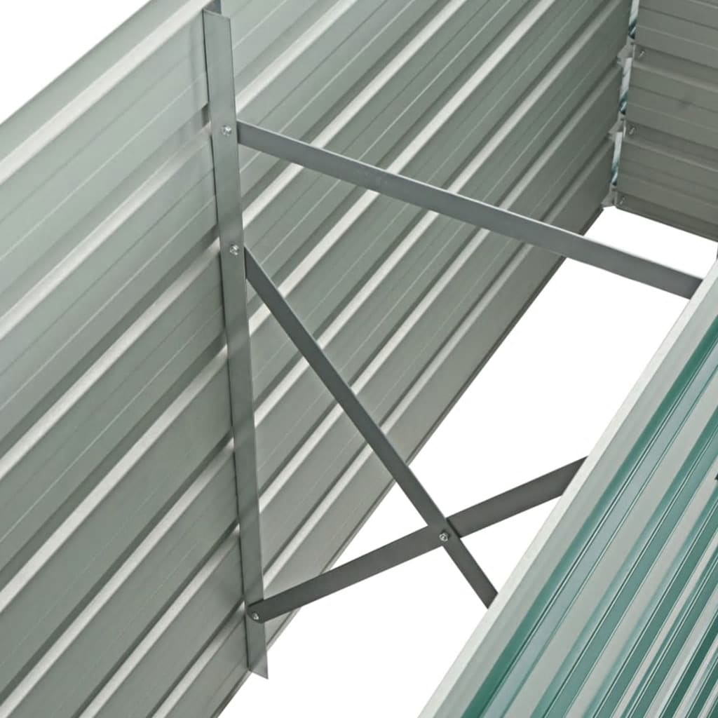 vidaXL Garden Raised Bed Galvanized Steel 63"x15.7"x31.3" Green