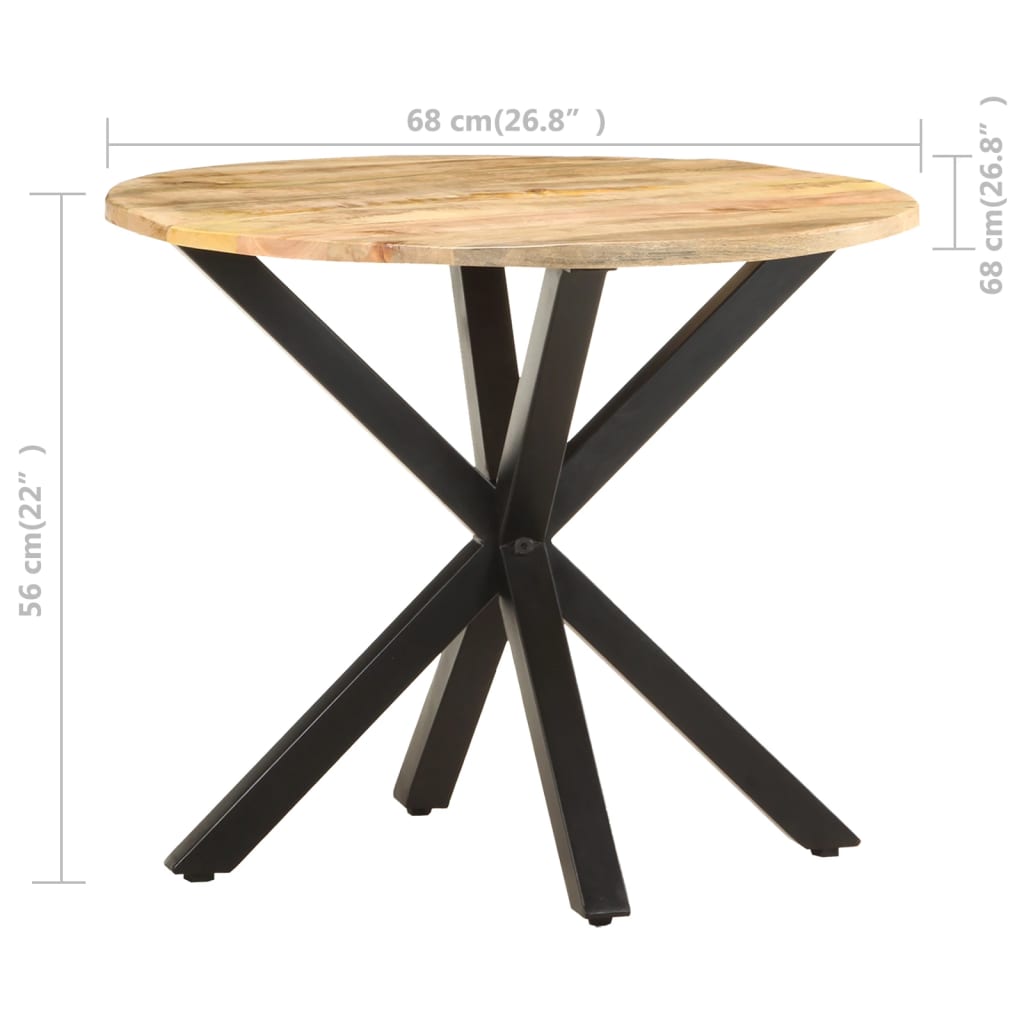 vidaXL Side Table 26.8"x26.8"x22" Solid Mango Wood
