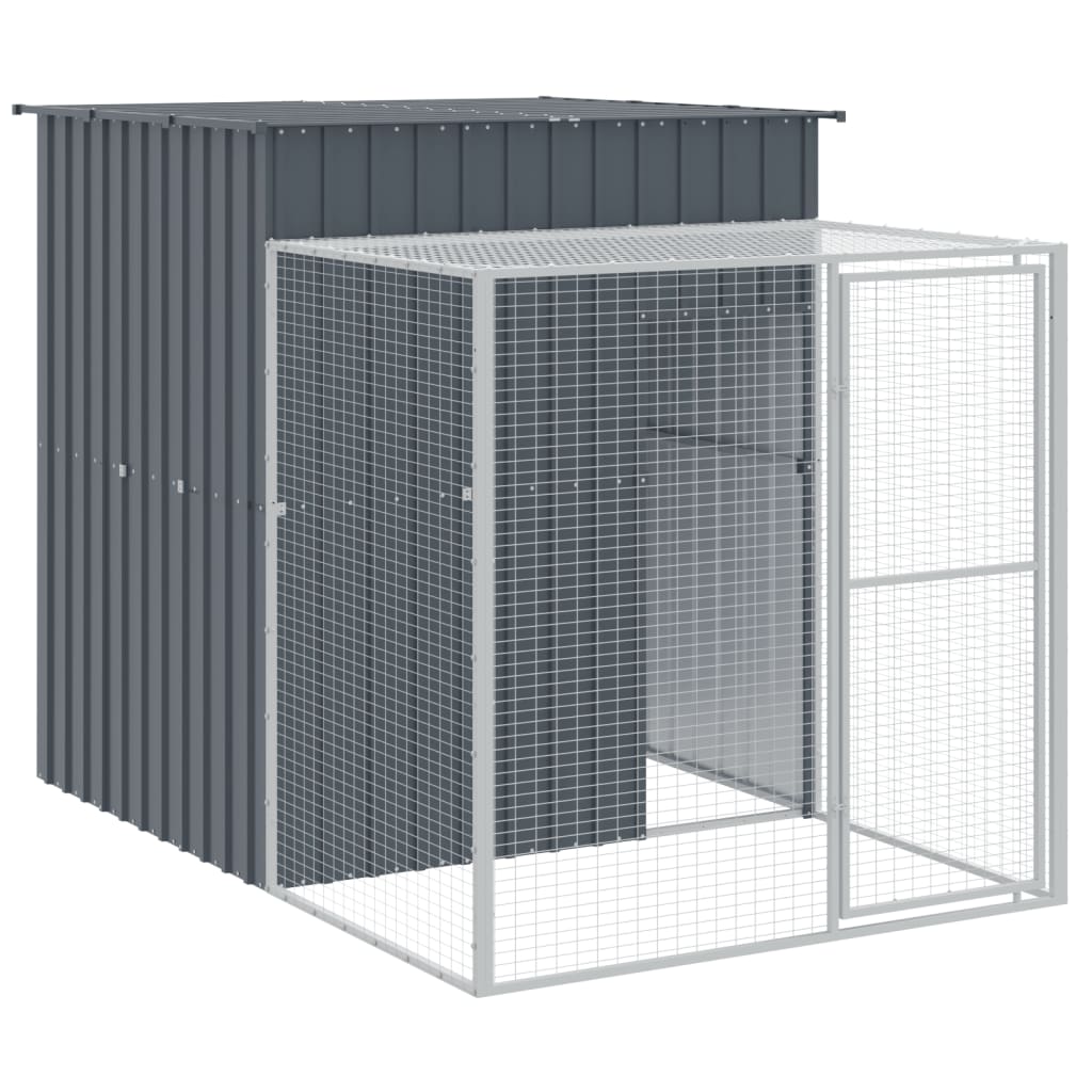 vidaXL Chicken Cage with Run Anthracite 65"x420.1"x71.3" Galvanized Steel