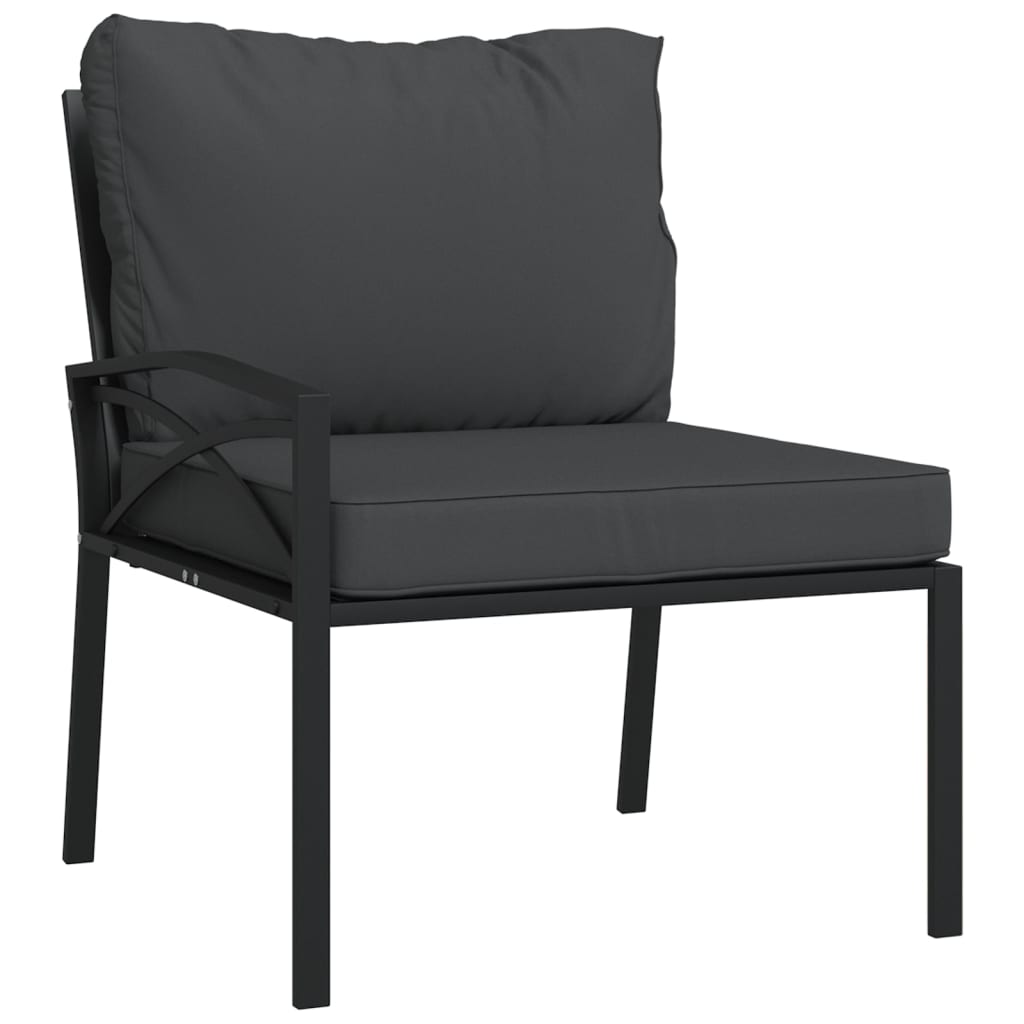 vidaXL 7 Piece Patio Lounge Set with Gray Cushions Steel