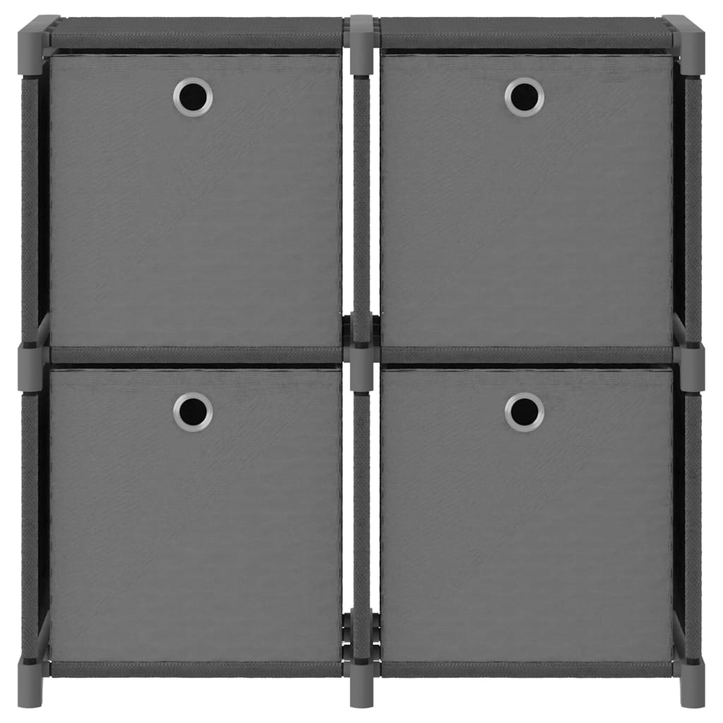 vidaXL 4-Cube Display Shelf with Boxes Gray 27.2"x11.8"x28.5" Fabric