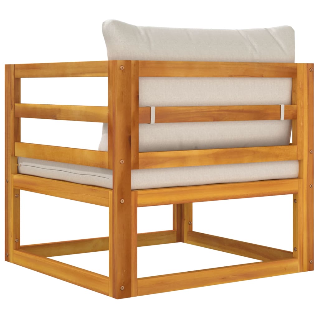 vidaXL Patio Chair with Light Gray Cushions Solid Wood Acacia