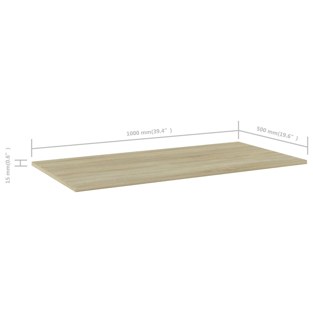 vidaXL Bookshelf Boards 4 pcs Sonoma Oak 39.4"x19.7"x0.6" Engineered Wood