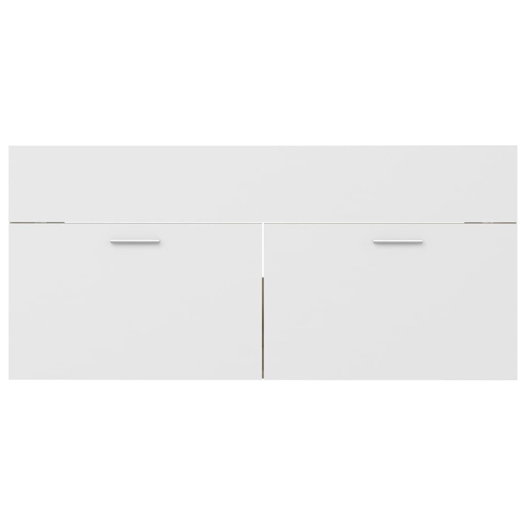 vidaXL Bathroom Furniture Set White and Sonoma Oak Engineered Wood