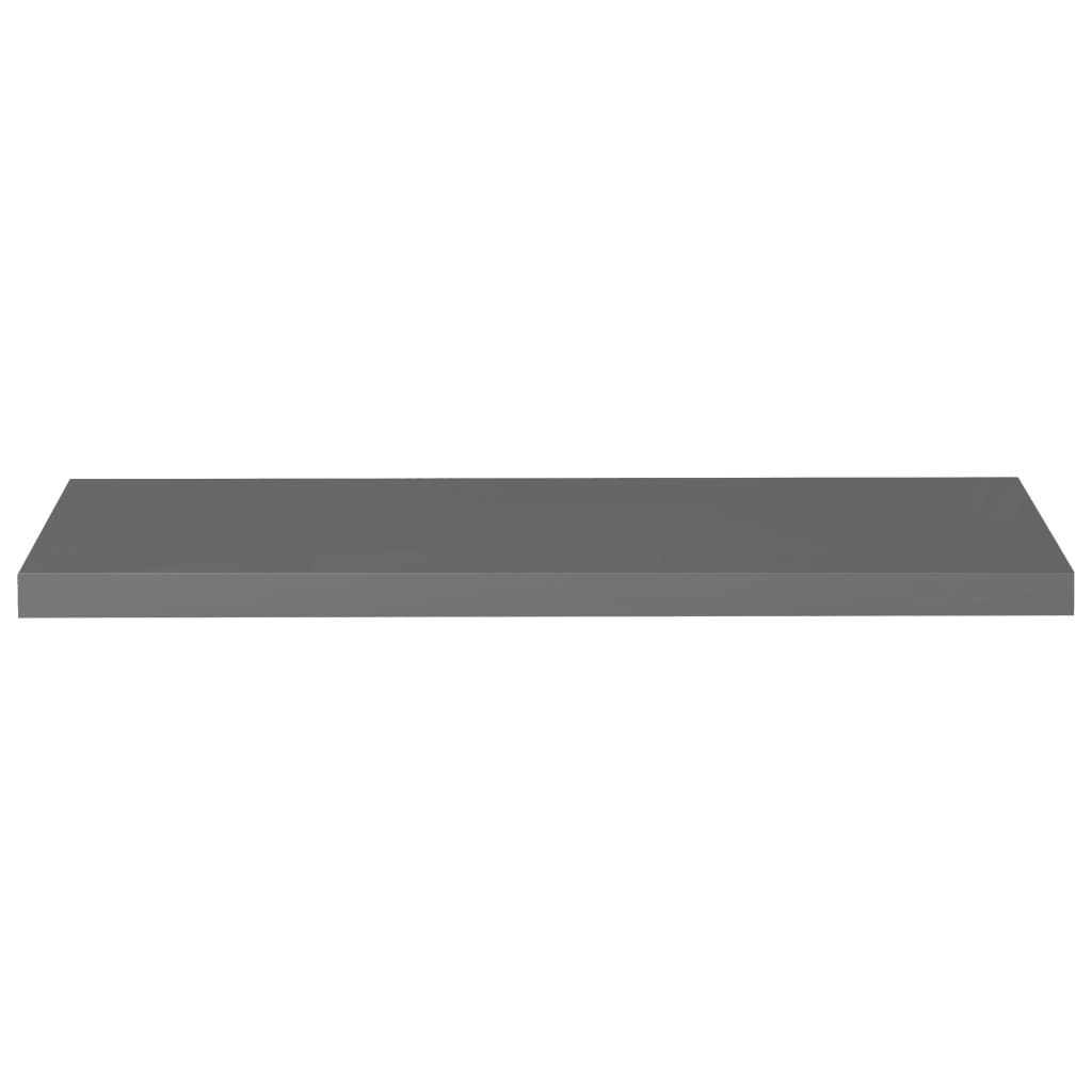 vidaXL Floating Wall Shelves 4 pcs High Gloss Gray 35.4"x9.3"x1.5" MDF