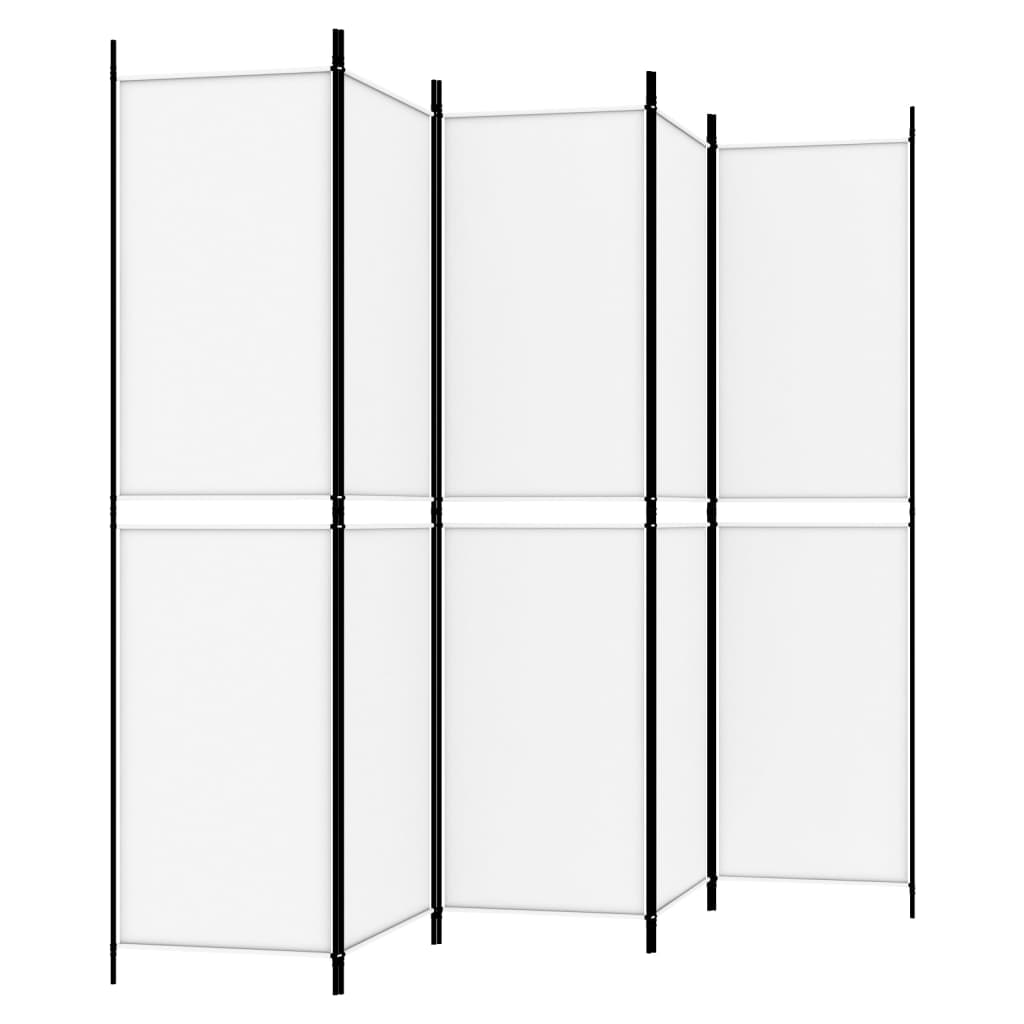 vidaXL 5-Panel Room Divider White 98.4"x78.7" Fabric