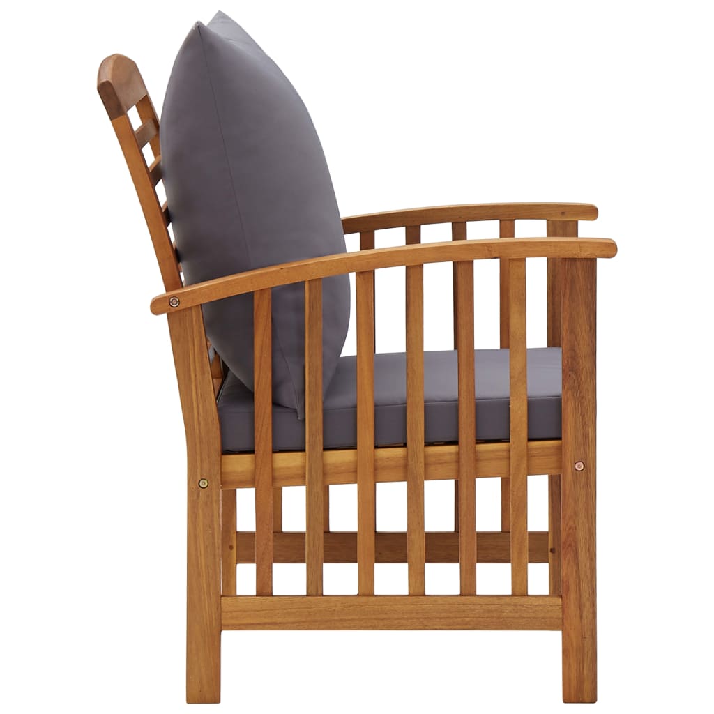 vidaXL Patio Chairs with Cushions 2 pcs Solid Acacia Wood