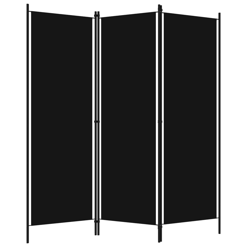vidaXL 3-Panel Room Divider Black 59.1"x70.9"