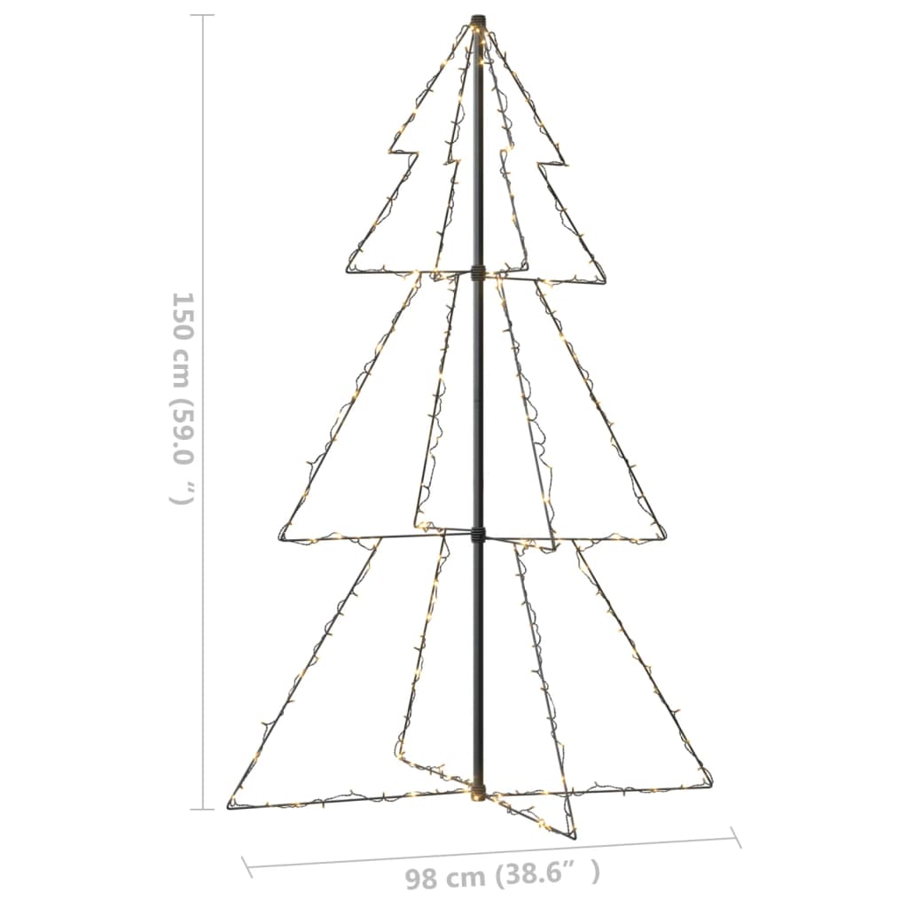 vidaXL Christmas Cone Tree 200 LEDs Indoor and Outdoor 3x5 ft