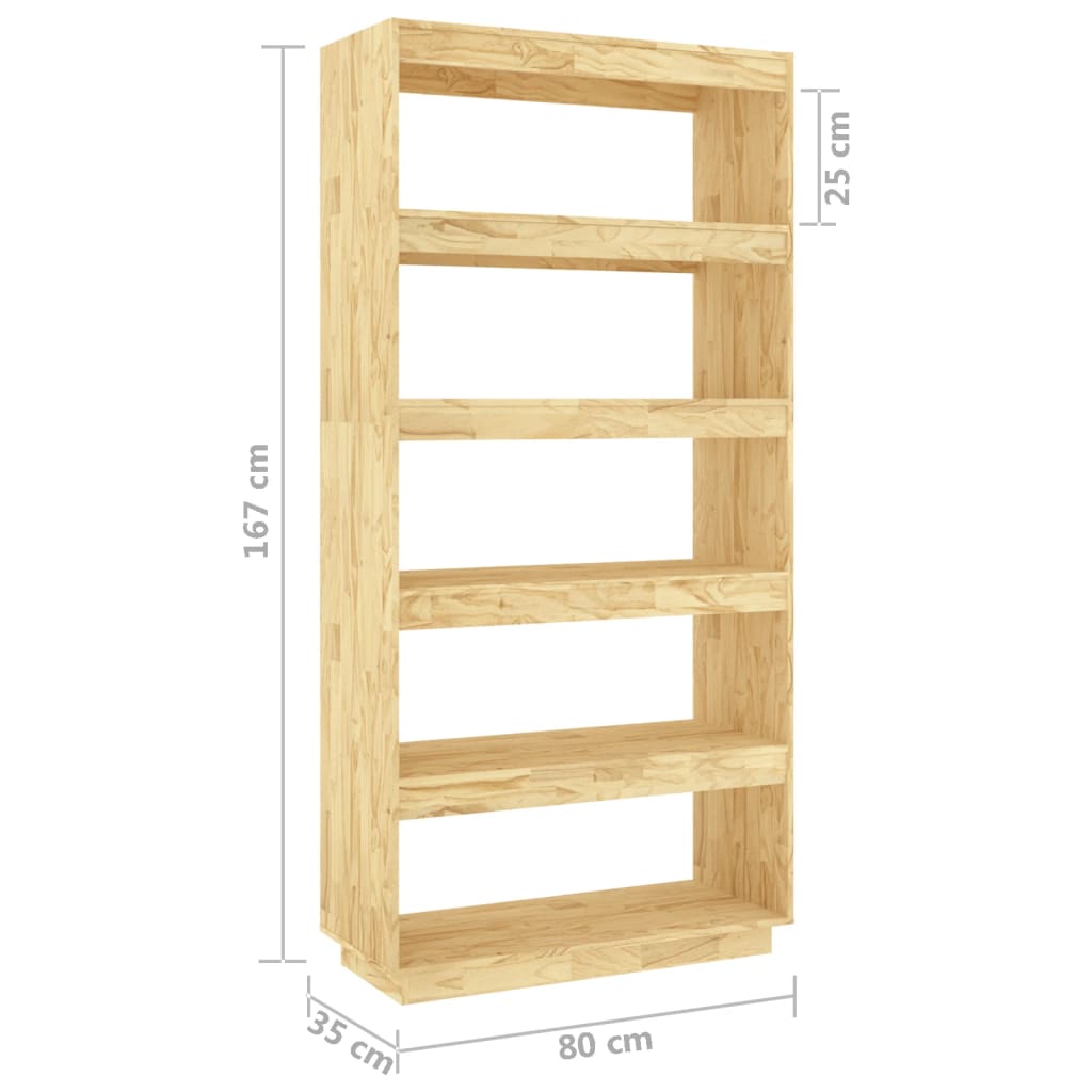 vidaXL Book Cabinet/Room Divider 31.5"x13.8"x65.7" Solid Wood Pine