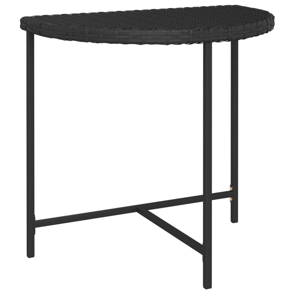 vidaXL Patio Table Black 31.5"x19.7"x29.5" Poly Rattan