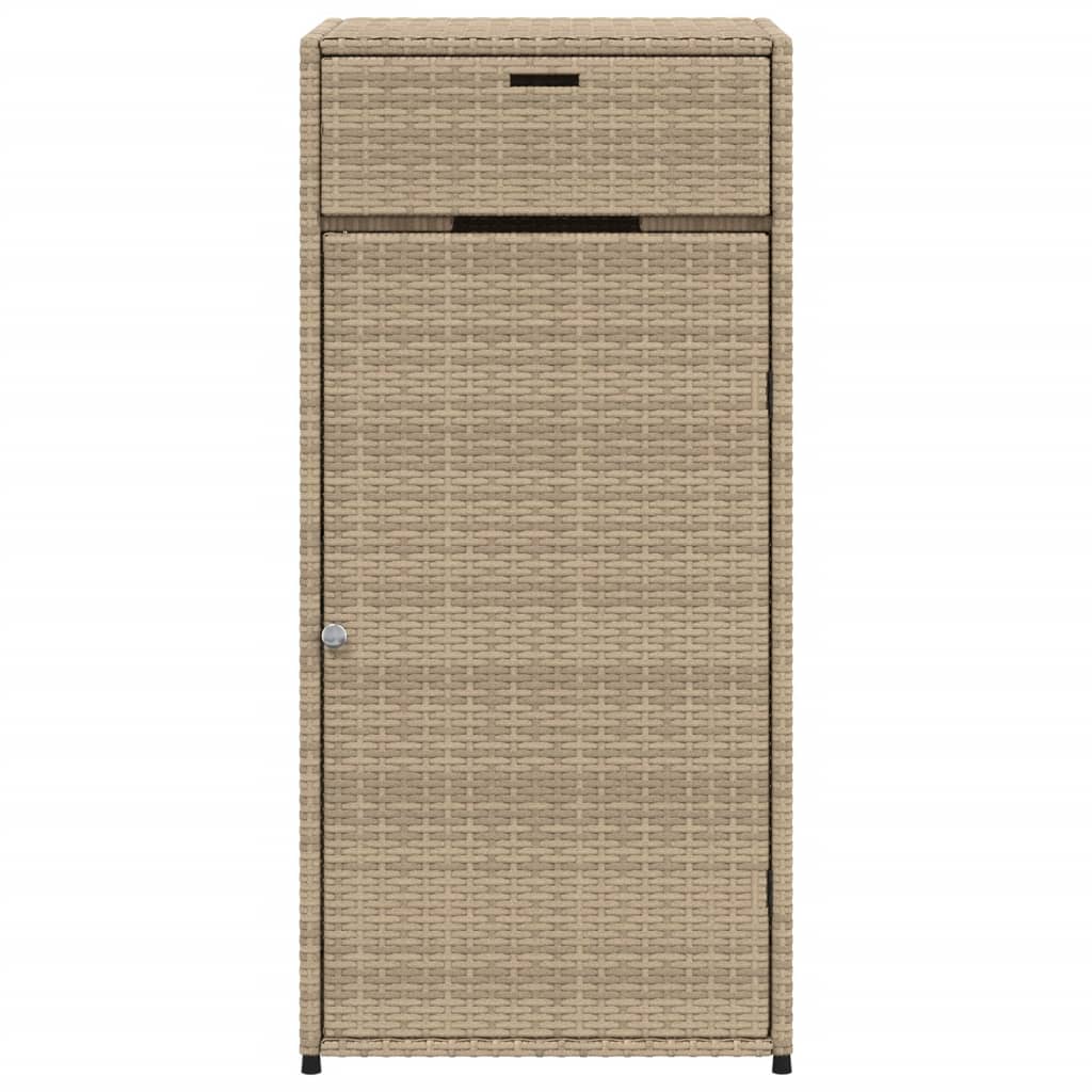 vidaXL Patio Storage Cabinet Beige 21.7"x21.7"x43.7" Poly Rattan