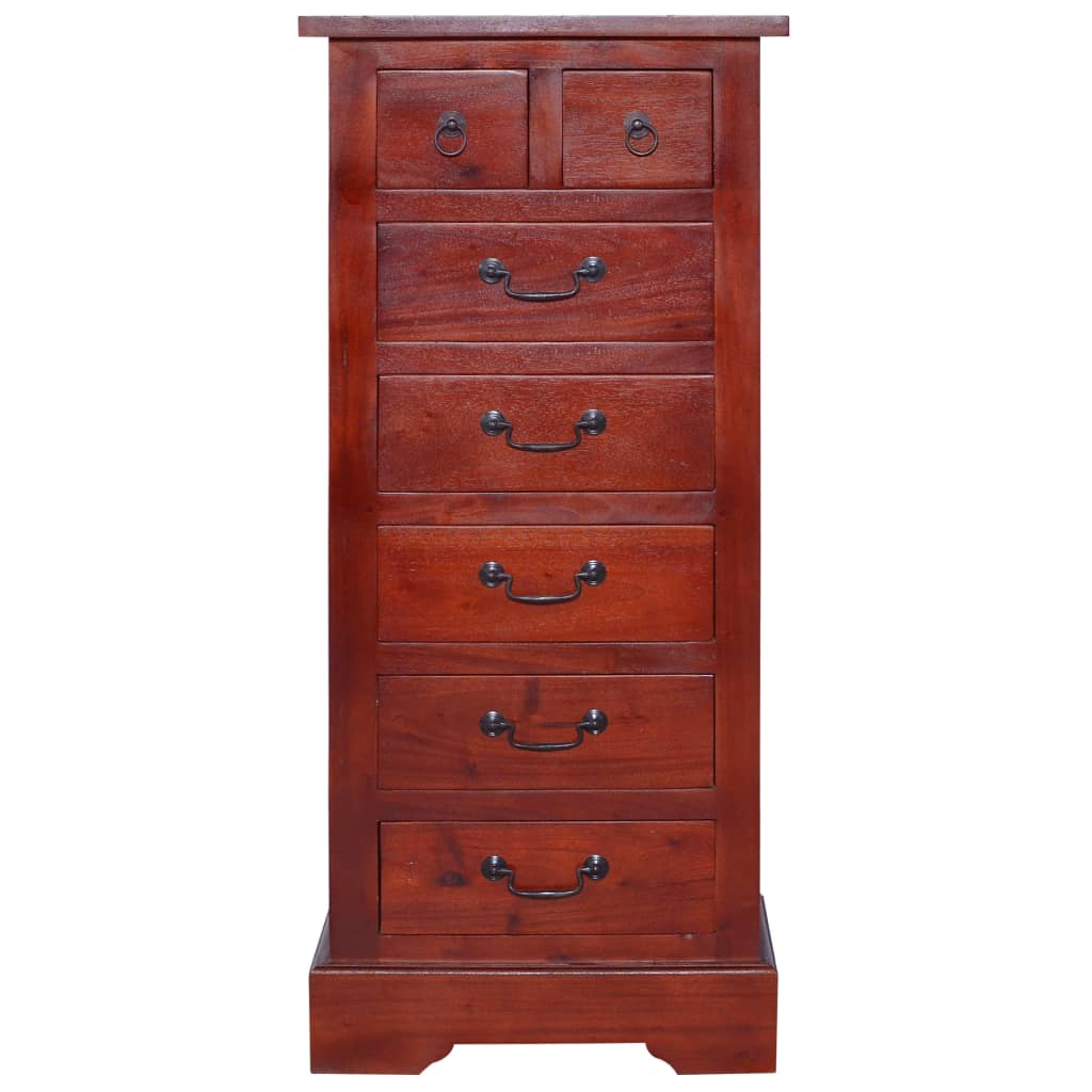 vidaXL Chest of Drawers Classical Brown 17.7"x13.8"x39.4" Solid Mahogany Wood