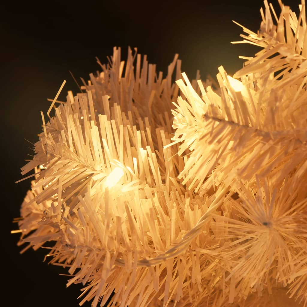 vidaXL Swirl Pre-lit Christmas Tree with Stand White 6 ft PVC
