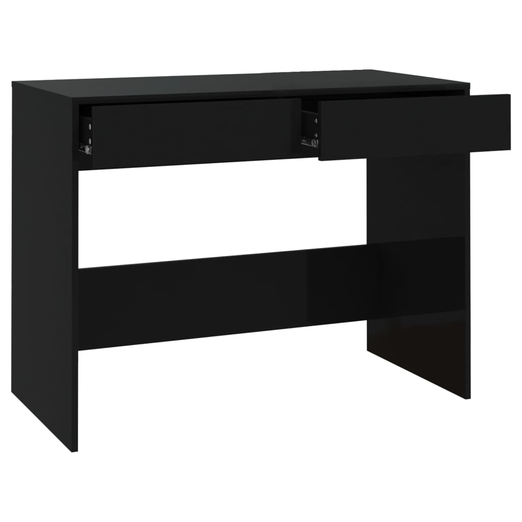 vidaXL Desk Black 39.8"x19.7"x30.1" Engineered Wood