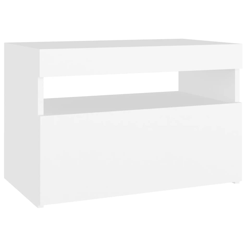 vidaXL TV Stand with LED Lights White 23.6"x13.8"x15.7"