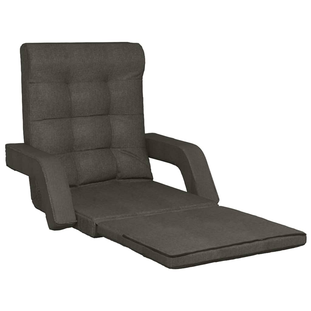 vidaXL Folding Floor Chair with Bed Function Dark Gray Fabric