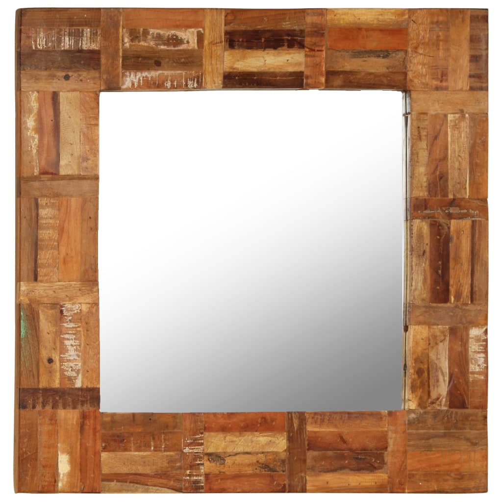 vidaXL Wall Mirror Solid Reclaimed Wood 23.6"x23.6"