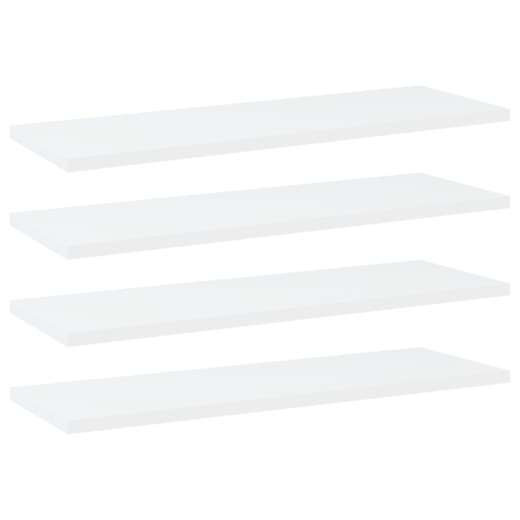 vidaXL Bookshelf Boards 4 pcs White 23.6"x7.9"x0.6" Engineered Wood