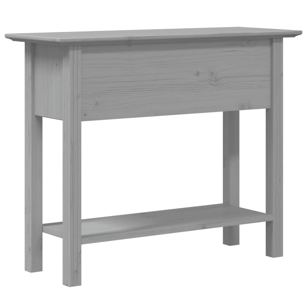 vidaXL Console Table BODO Gray 35.4"x13.6"x28.7" Solid Wood Pine