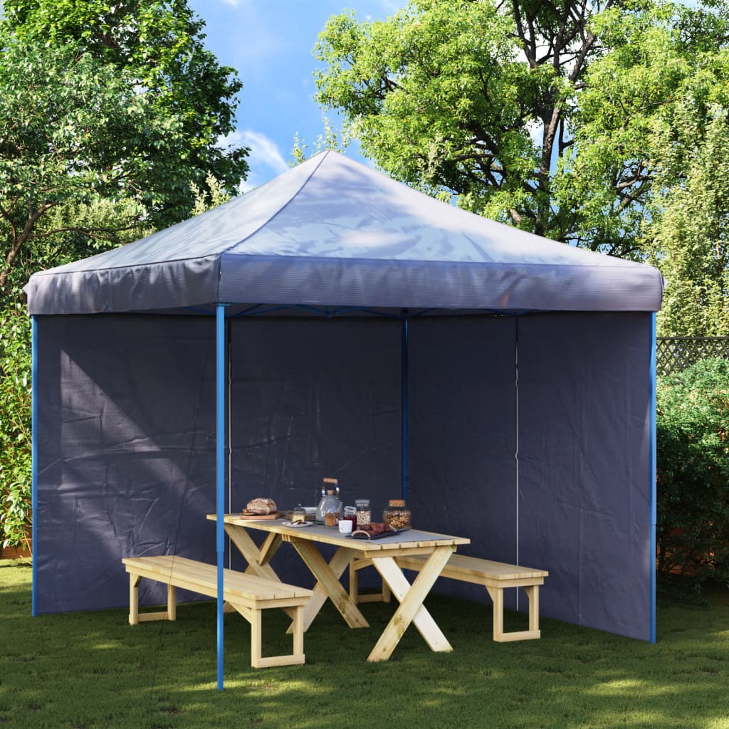 vidaXL Party Tent Sidewall 2 pcs with Zipper PE Blue