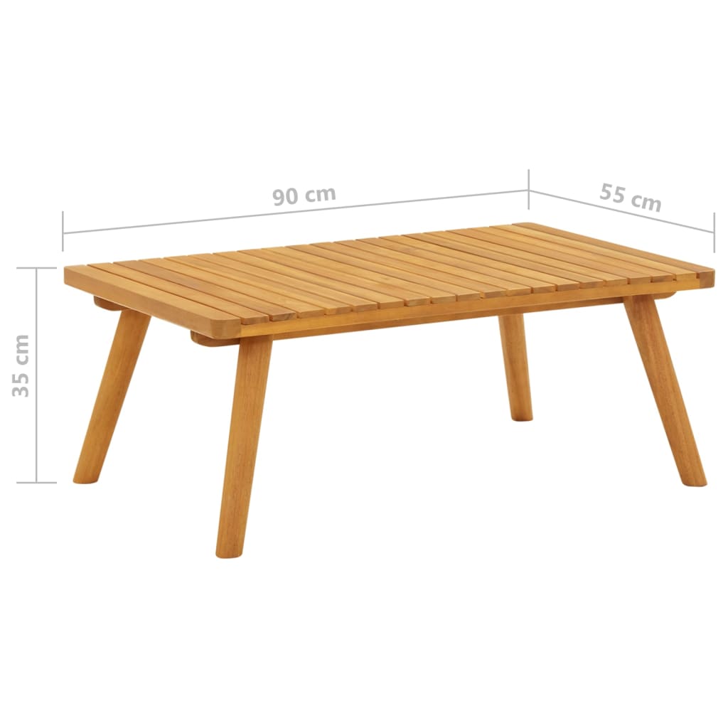 vidaXL Patio Coffee Table 35.4"x21.7"x13.8" Solid Acacia Wood