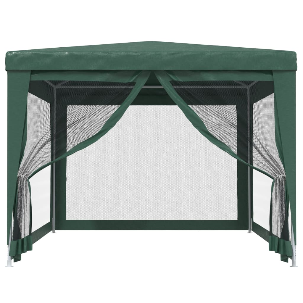 vidaXL Party Tent with 4 Mesh Sidewalls Green 9.8'x13.1' HDPE