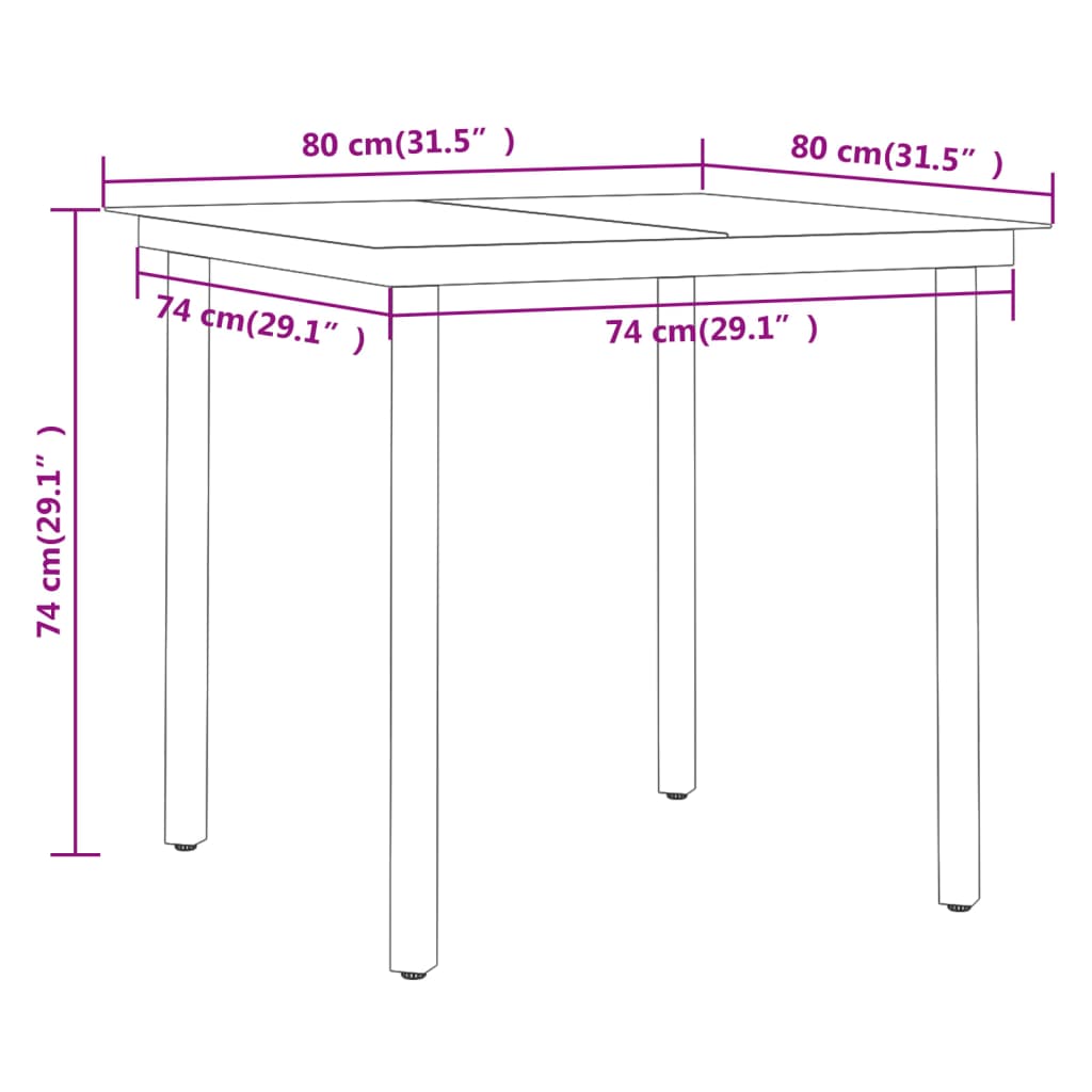 vidaXL 5 Piece Patio Dining Set Gray and Black