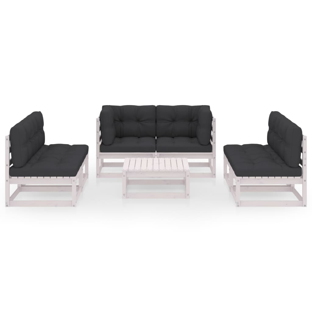 vidaXL 7 Piece Patio Lounge Set with Cushions Solid Pinewood