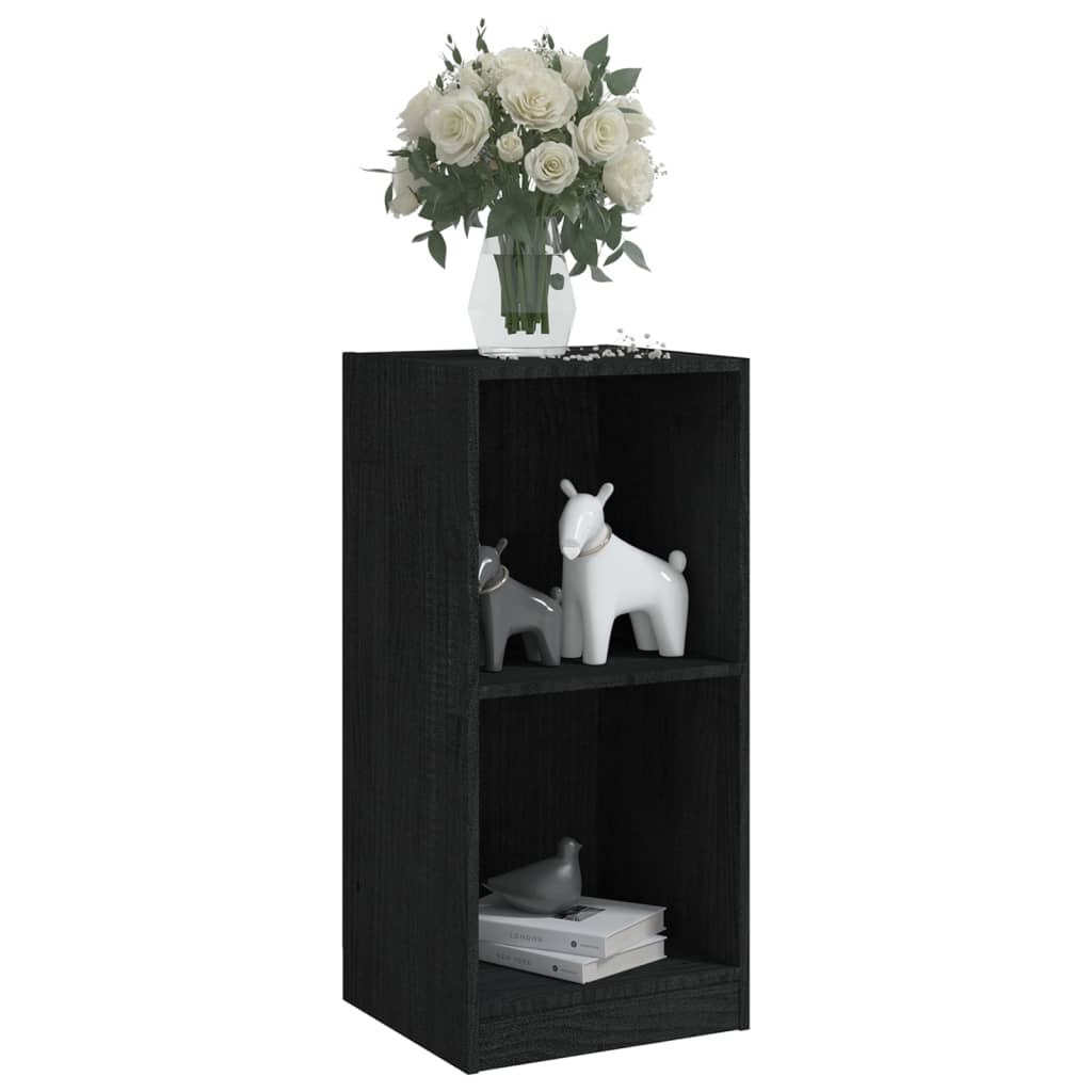 vidaXL Side Cabinet Black 14"x13.2"x29.9" Solid Wood Pine