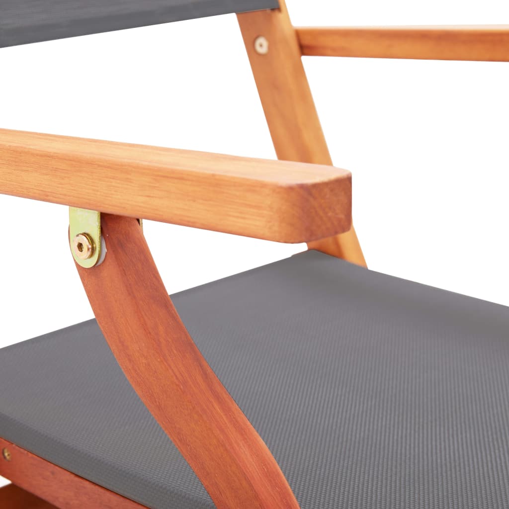 vidaXL Folding Patio Chairs 4 pcs Solid Eucalyptus Wood&Textilene