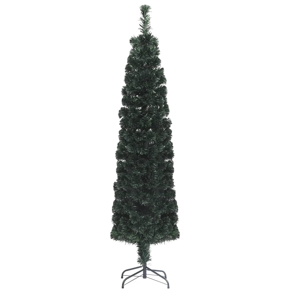 vidaXL Artificial Slim Christmas Tree with Stand 59.1" Fiber Optic