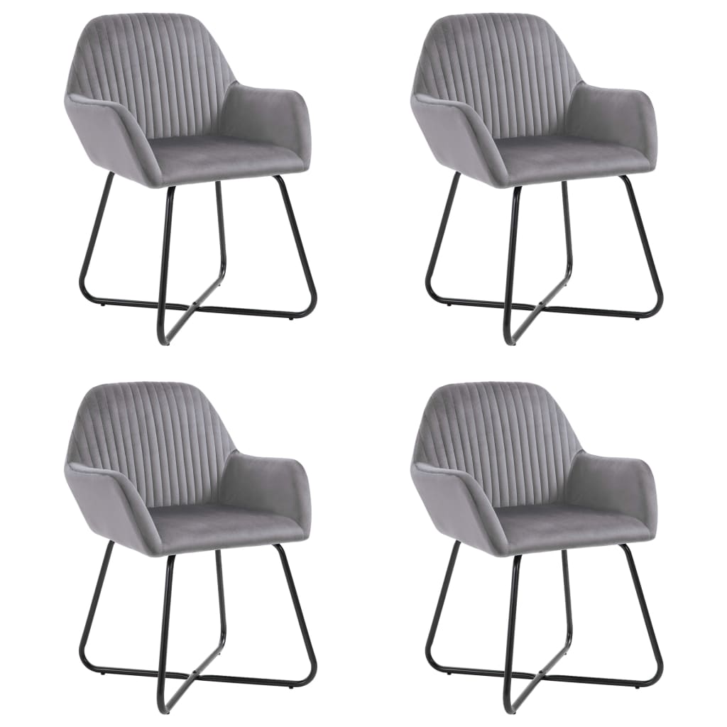 vidaXL Dining Chairs 4 pcs Gray Velvet