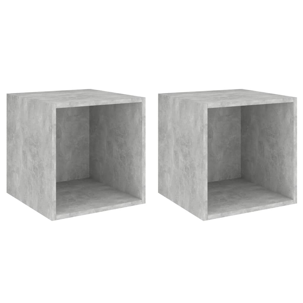 vidaXL Wall Cabinets 2 pcs Concrete Gray 14.6"x14.6"x14.6" Engineered Wood