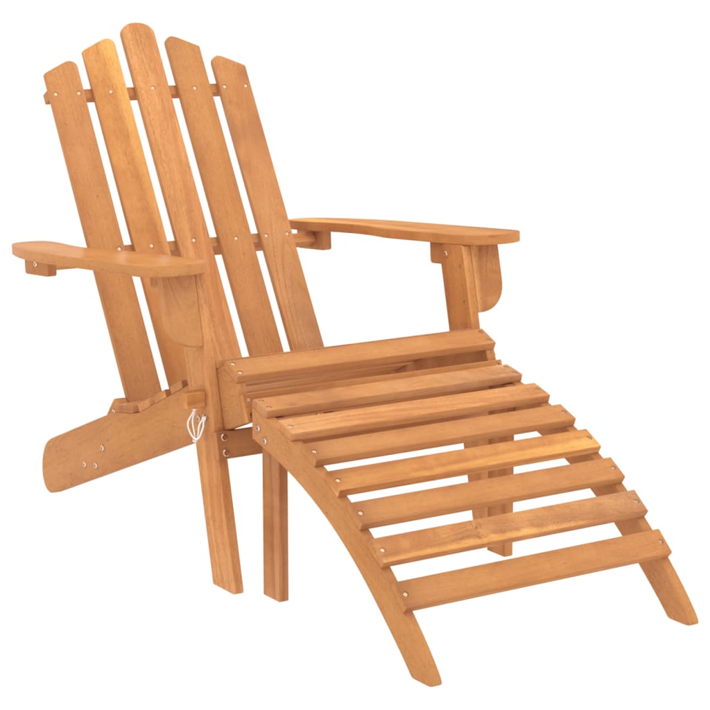 vidaXL Patio Adirondack Chair with Footrest Solid Wood Acacia