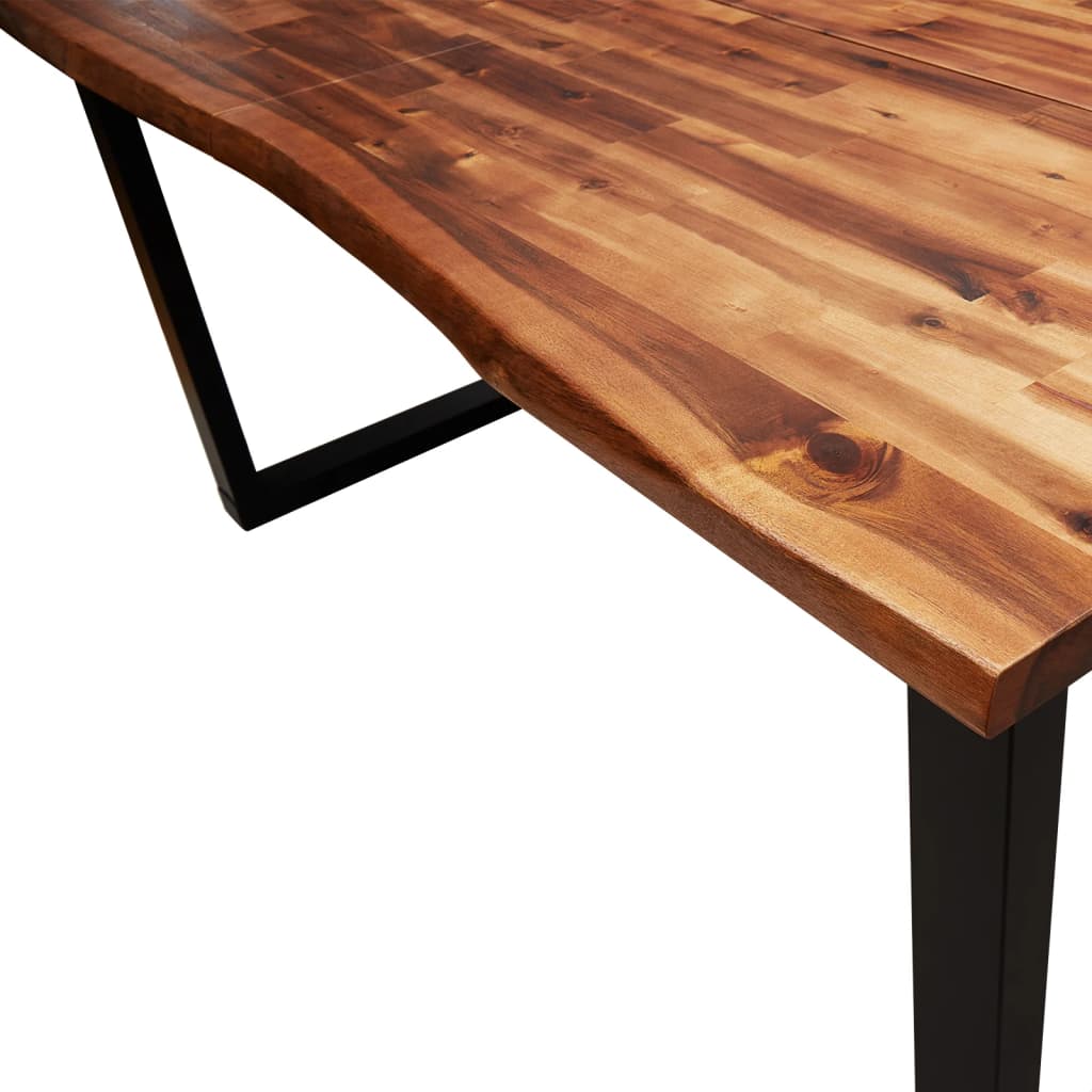 vidaXL Dining Table with Live Edge 55.1"x31.5"x29.5" Solid Wood Acacia