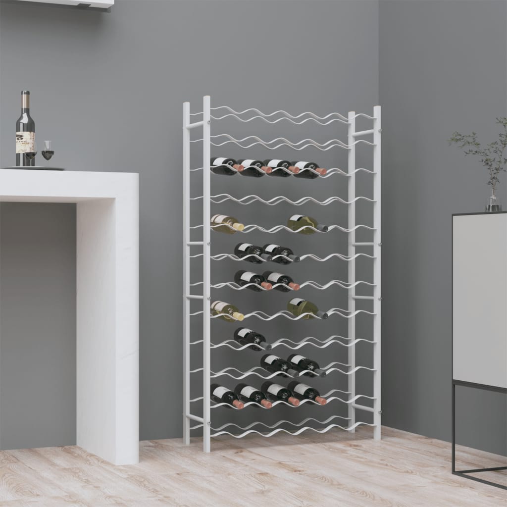 vidaXL Wine Rack for 72 Bottles White Metal