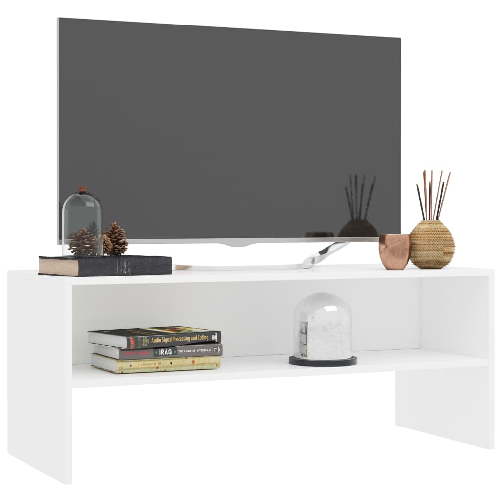 vidaXL TV Cabinet White 39.4"x15.7"x15.7" Chipboard