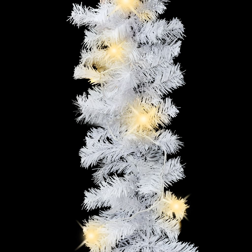 vidaXL Christmas Garland with LED Lights 787.4" White