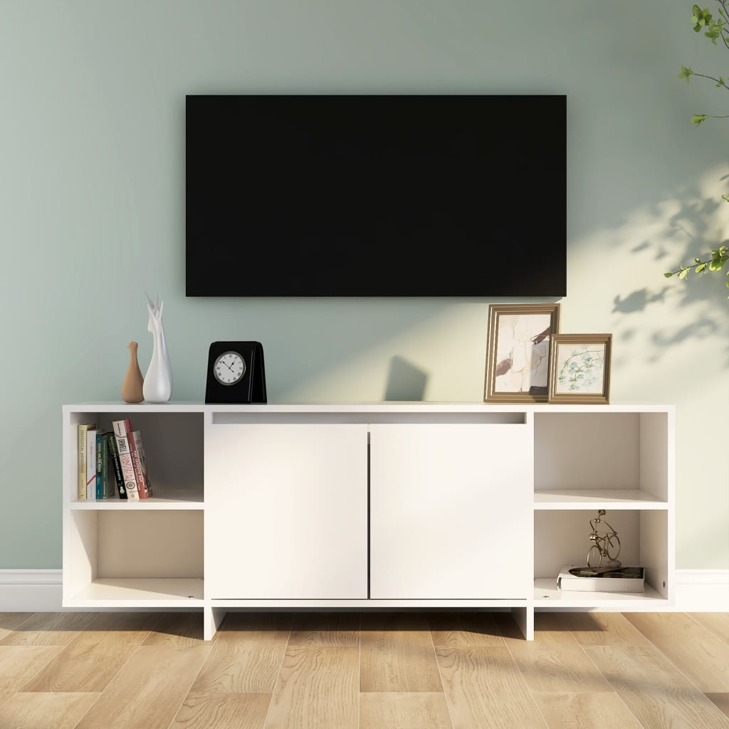 vidaXL TV Stand White 51.2"x13.8"x19.7" Engineered Wood