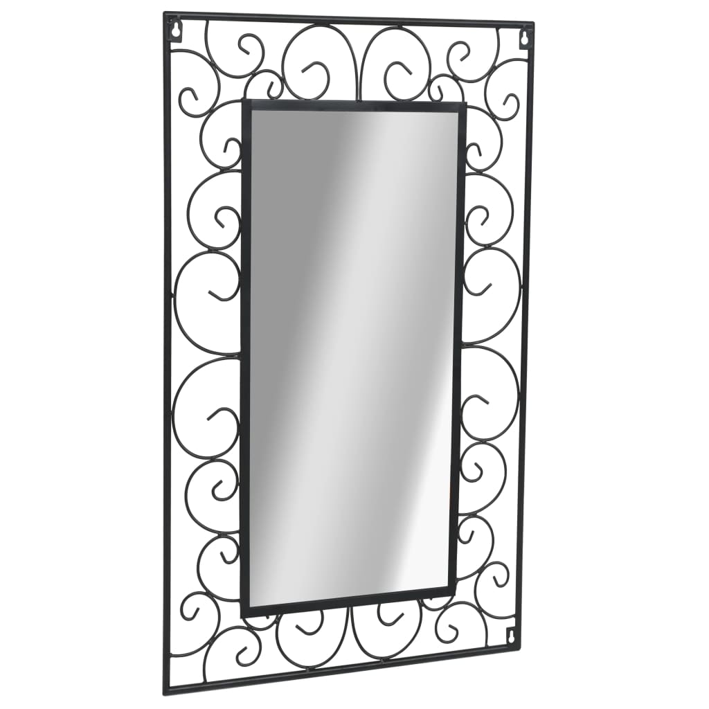 vidaXL Garden Wall Mirror Rectangular 19.6"x31.4" Black