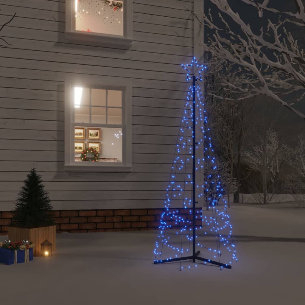 vidaXL Christmas Cone Tree Blue 200 LEDs 2x6 ft