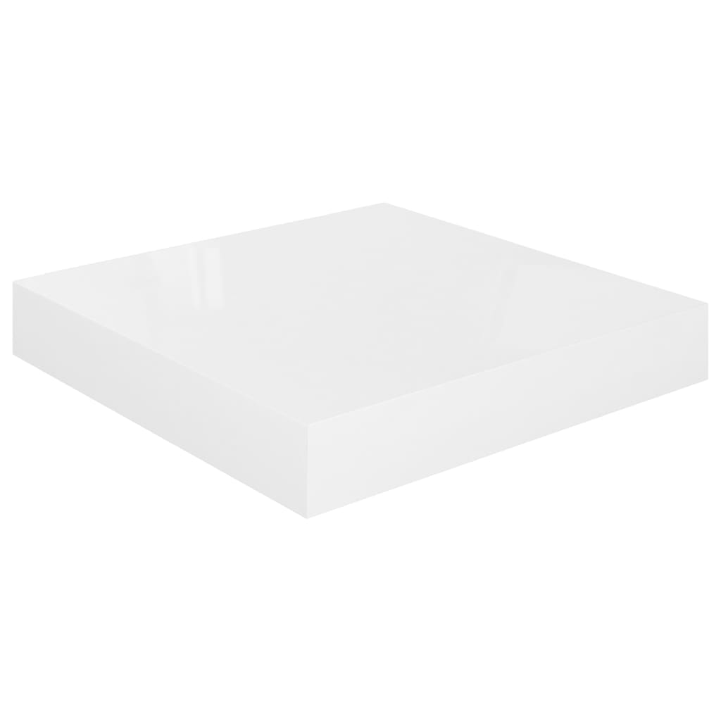 vidaXL Floating Wall Shelves 4 pcs High Gloss White 9.1"x9.3"x1.5" MDF