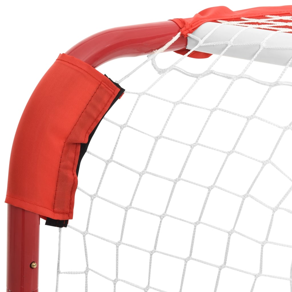 vidaXL Hockey Goal Red and White 53.9"x26"x44.1" Polyester